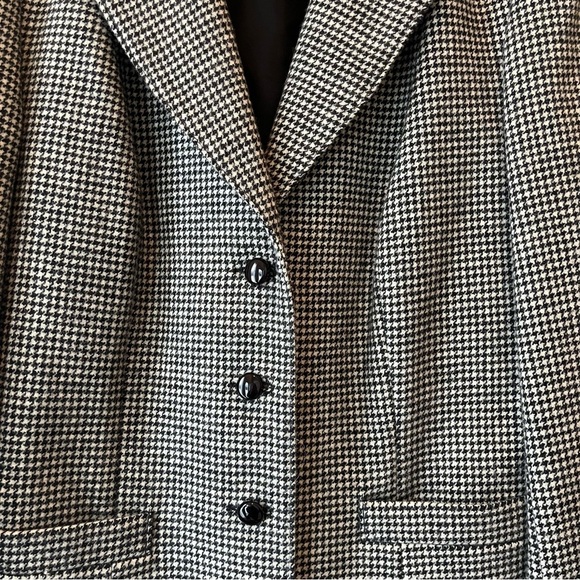 Vintage Wool Houndstooth Blazer British Wool Dark Academia Preppy women’s Size 8 - Picture 2 of 16